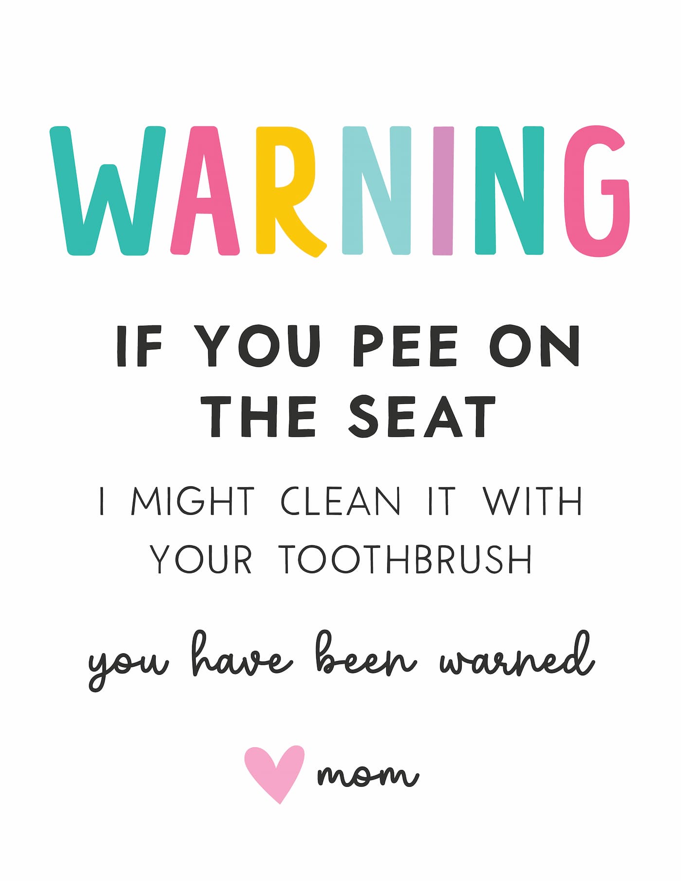 Free Printable Funny Kids Bathroom Signs - Favorite Printables