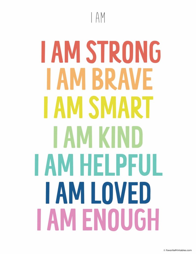 I am strong, I am brave..  educational poster.