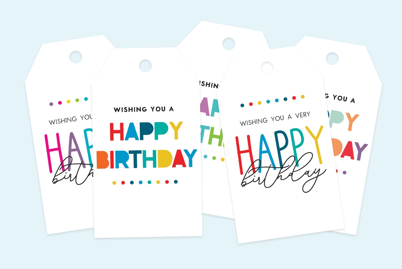 Happy Birthday gift tags preview.
