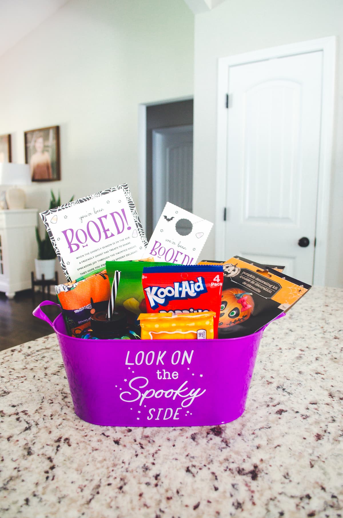 "You've Been Booed" basket sample with free printable.