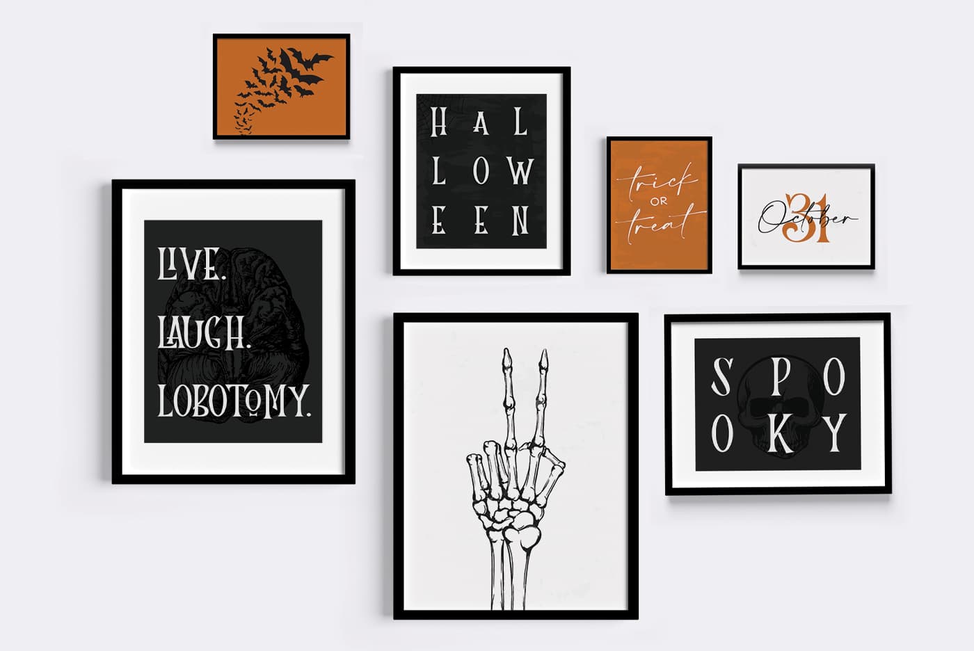 Free printable Halloween wall art preview gallery.