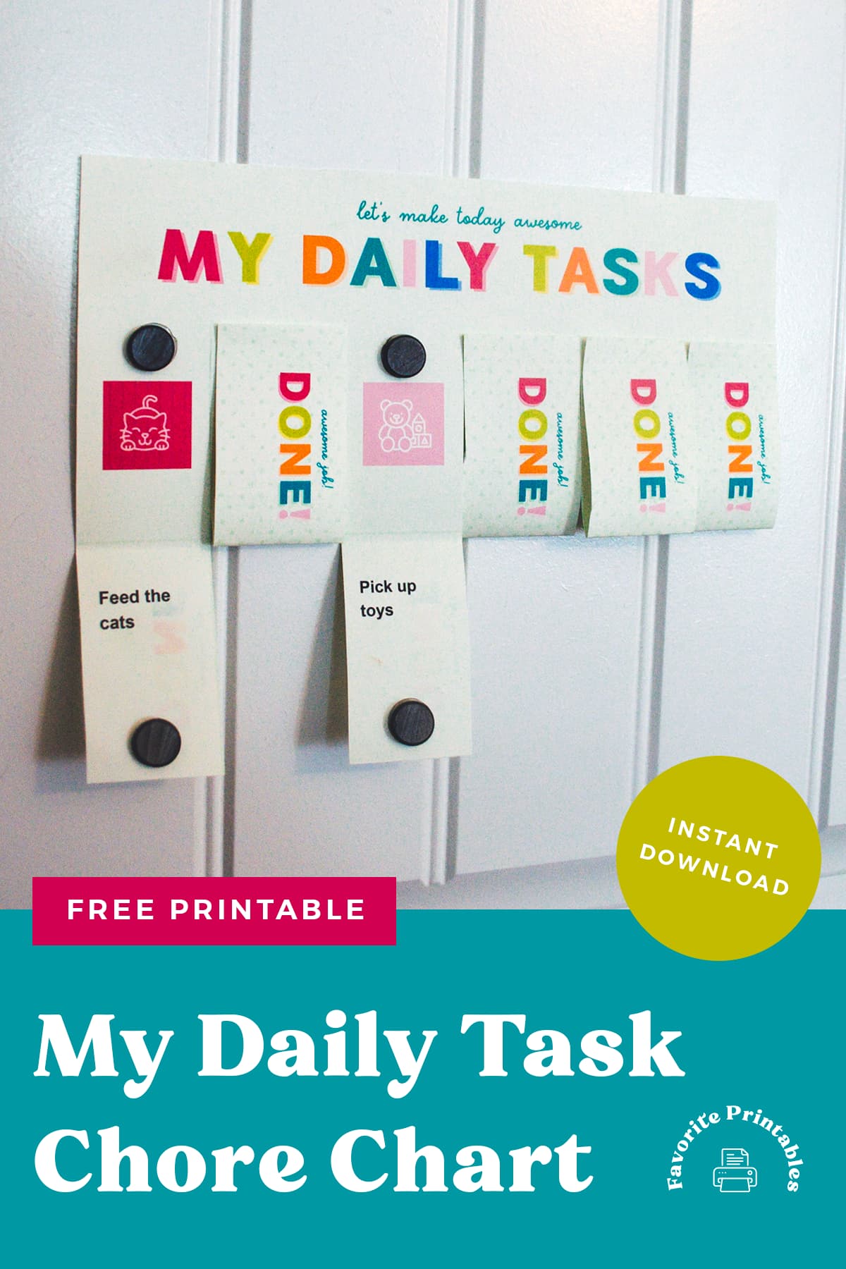 Free printable daily task chart pin.