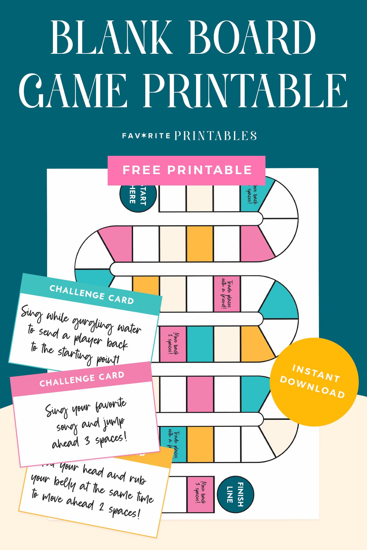 Free Printable Board Game Template - Favorite Printables