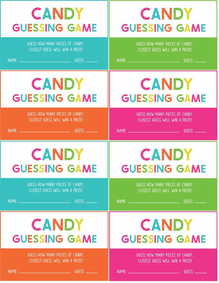 Free Printable Candy Guessing Game, perfect for the classroom ...