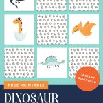 Dinosaur matching game printable pin.