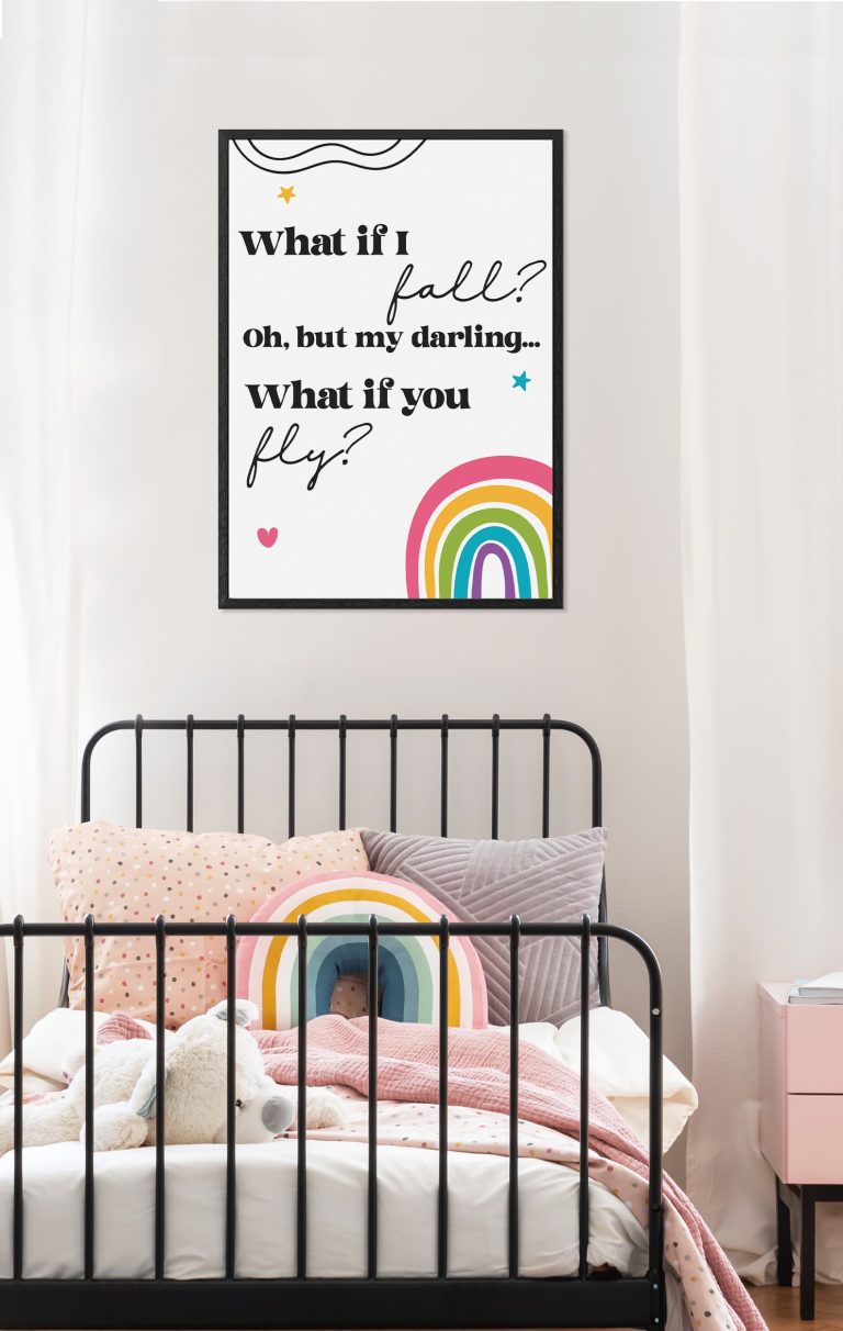 “What If I fall” Quote Wall Decor
