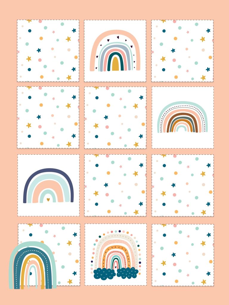 Cute Rainbow Matching Game Set