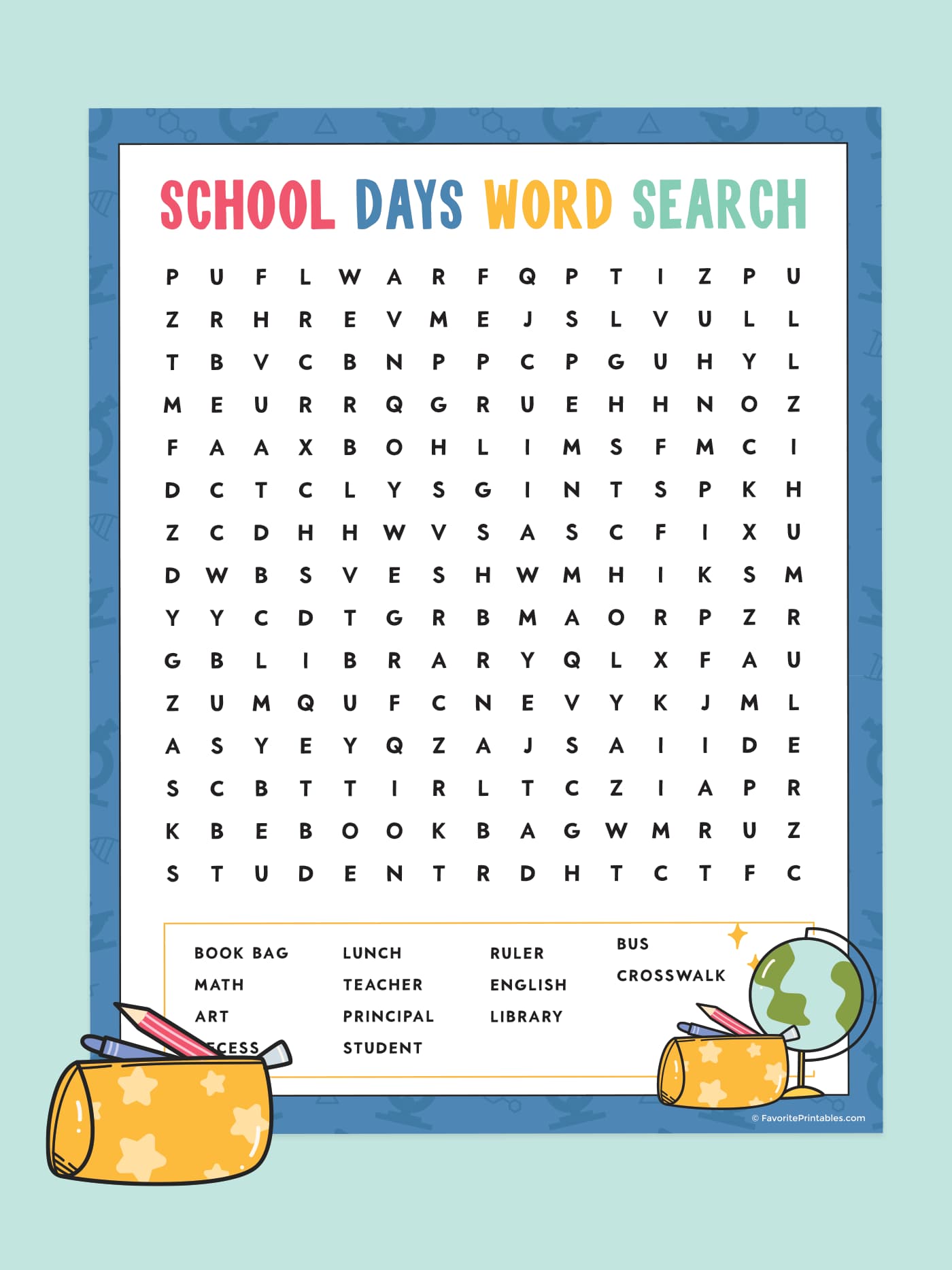 Free Printable Back to School Word Search - Favorite Printables free-printable-back-to-school-word-search-favorite-printables