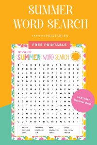 Free Printable Summer Word Search - Favorite Printables