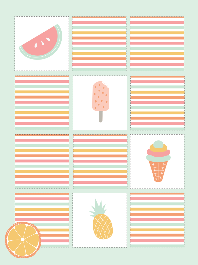 Summer Themed Matching Game