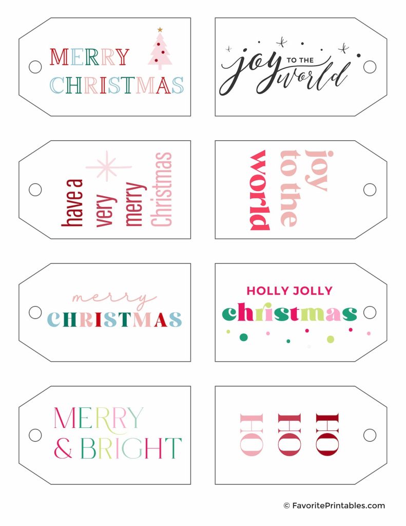 Christmas gift tags, FREE printable set! - Favorite Printables