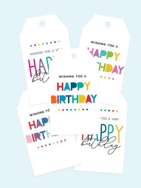 Happy Birthday gift tags preview.