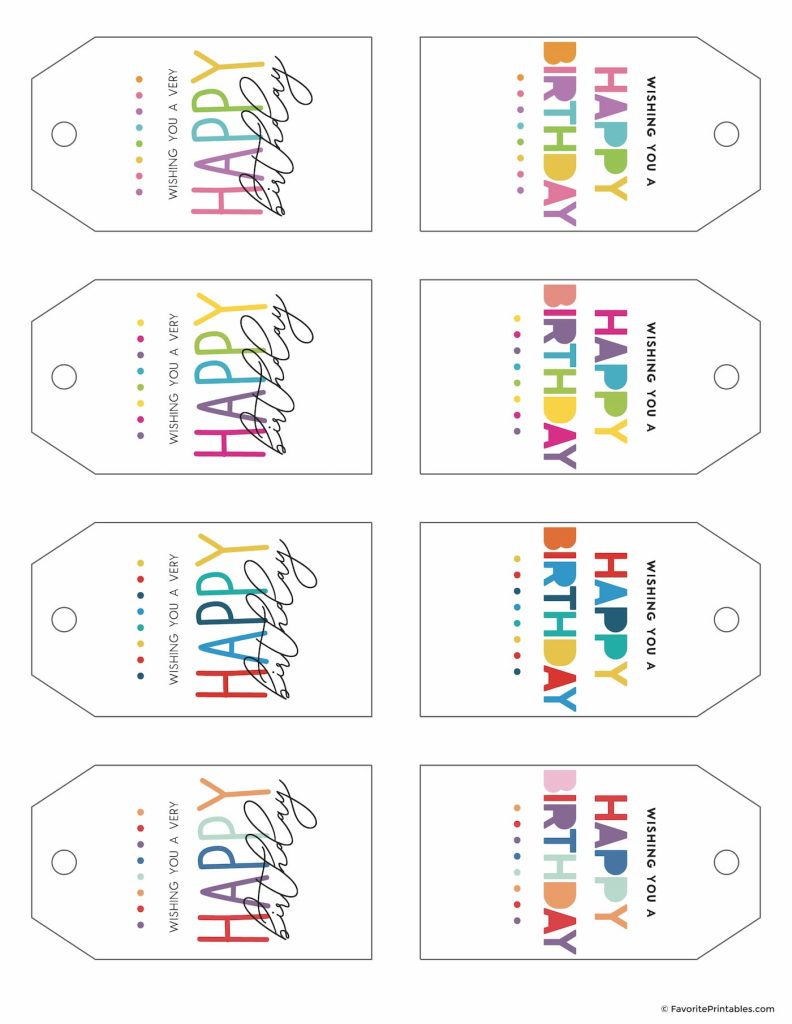 Free Printable Happy Birthday Gift Tags - Favorite Printables