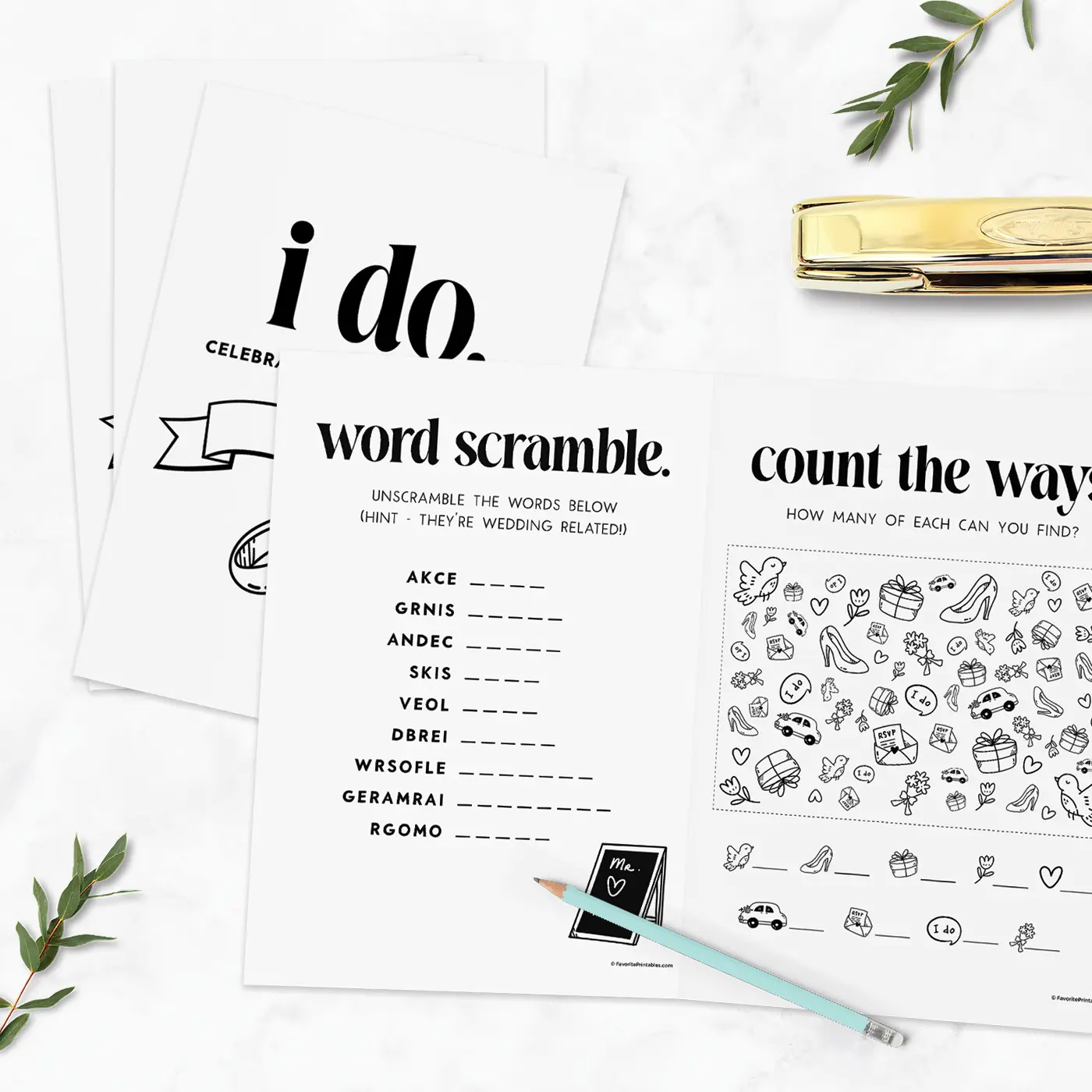 Free printable wedding activity book.