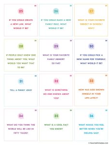 Free Printable Conversation Cards for Families - Favorite Printables