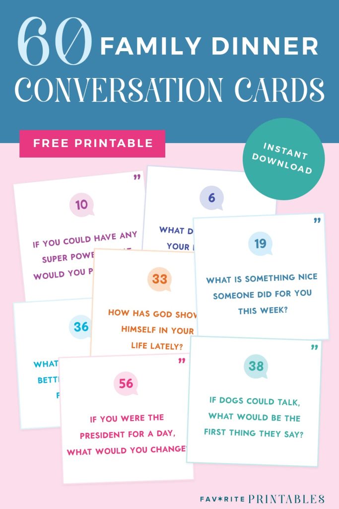 Free Printable Conversation Cards For Families Favorite Printables