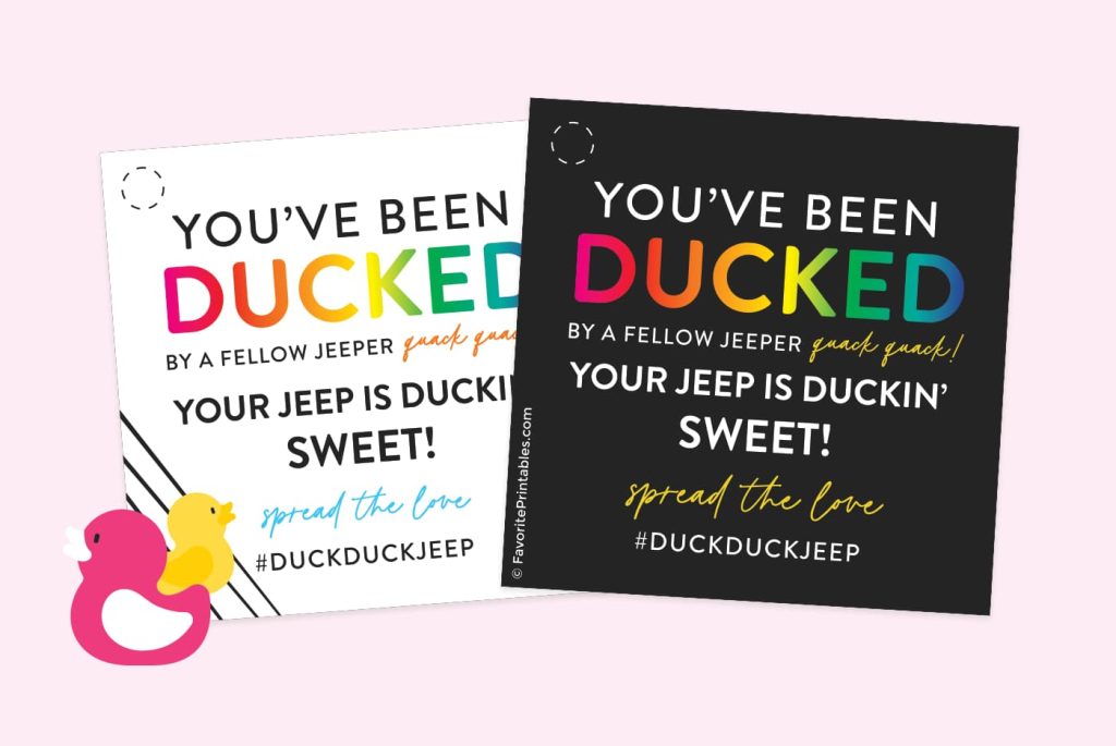 Free Printable Duck Duck Jeep Tags - Favorite Printables