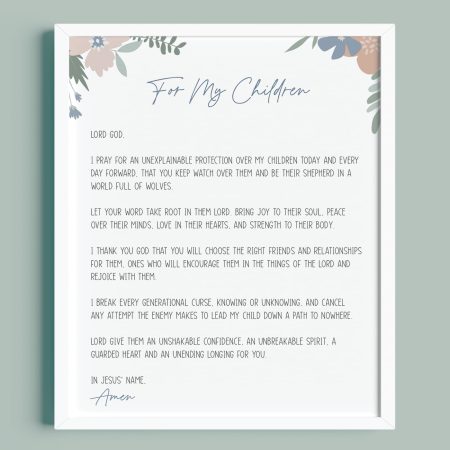 A Prayer For My Children printable preview.