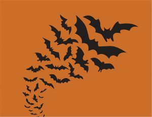 Free printable Halloween wall decor - bats sign.