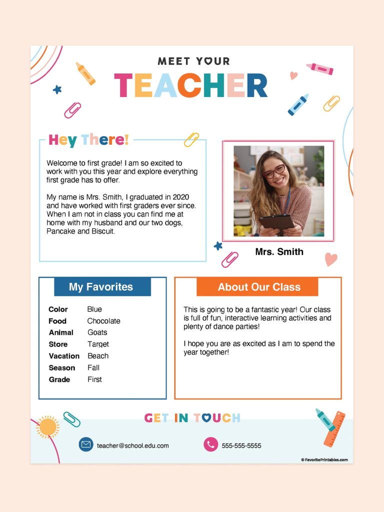 Meet The Teacher – Editable PDF!