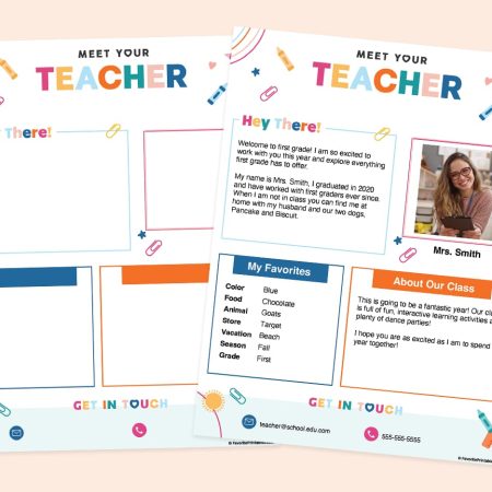 Meet The Teacher Printable PDF preview.