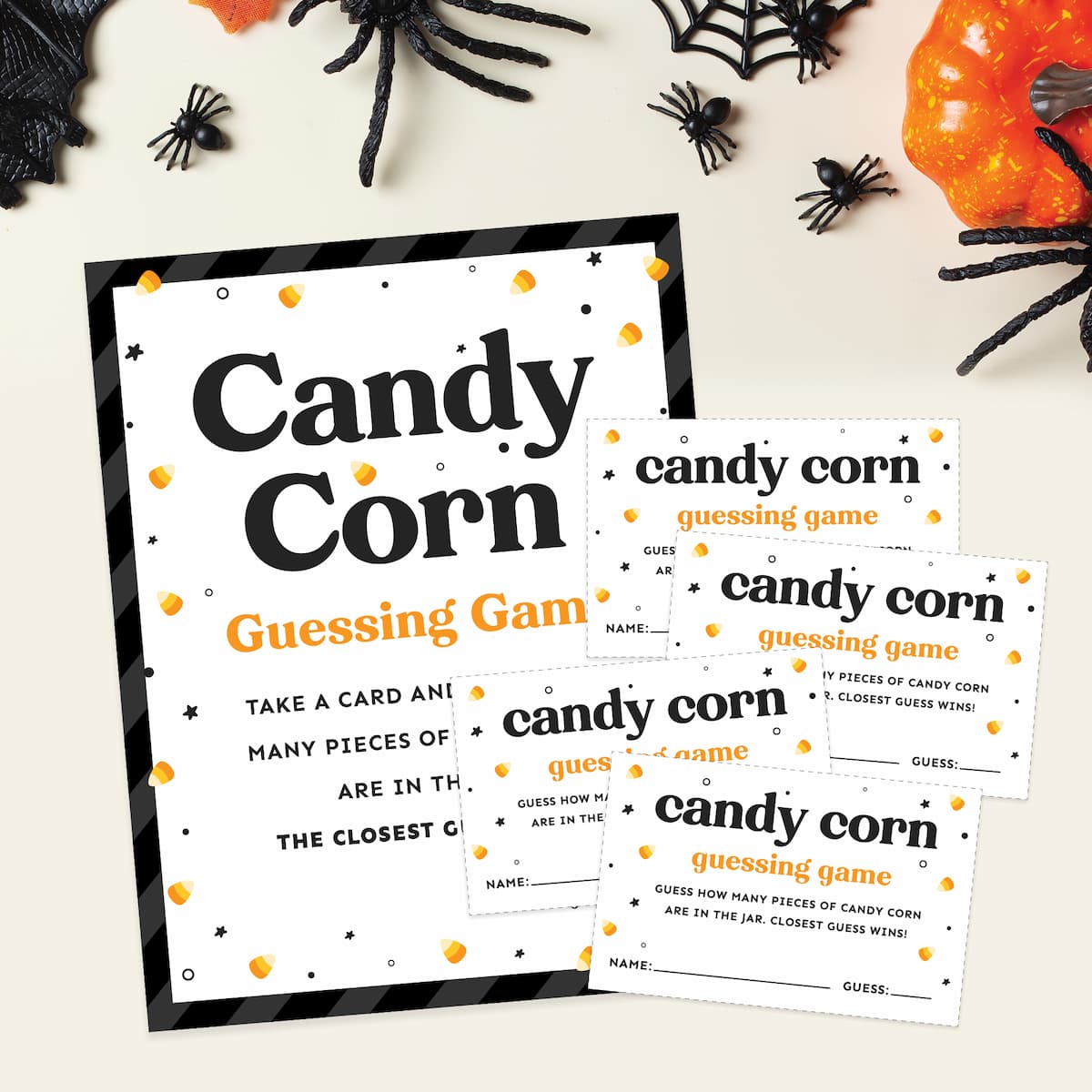 Free printable candy corn guessing game.