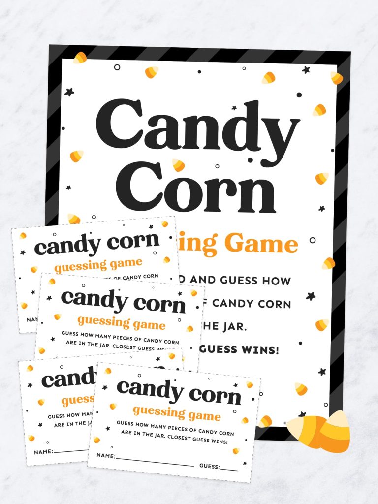 Candy Corn Guessing Game Cards