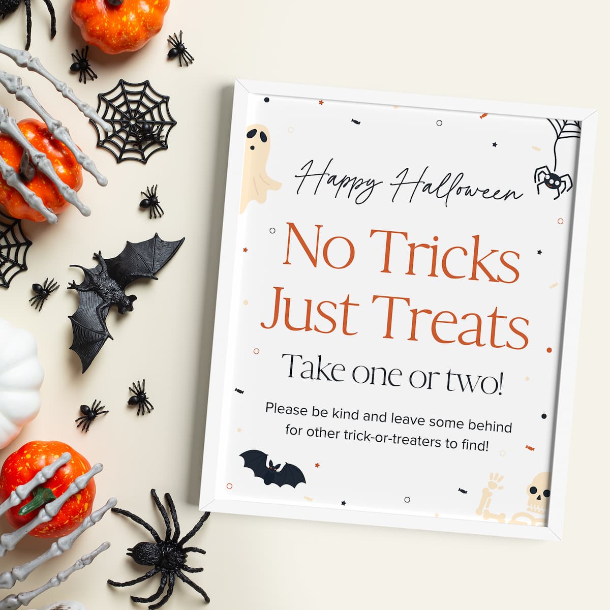Free printable Halloween candy bowl preview in frame.
