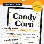 Free printable candy corn guessing game pin.