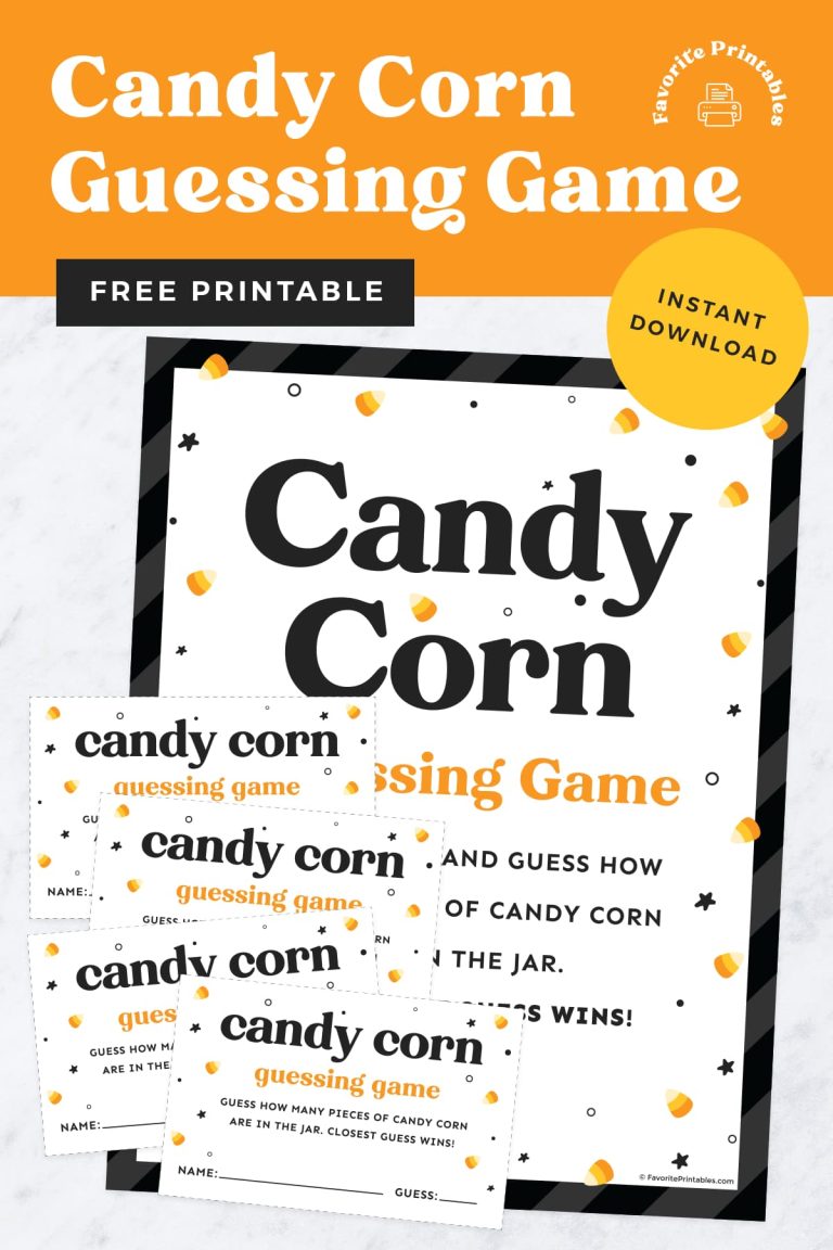 Free Printable Candy Corn Guessing Game Cards - Favorite Printables