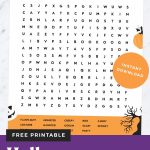 Free printable Halloween word search pin.