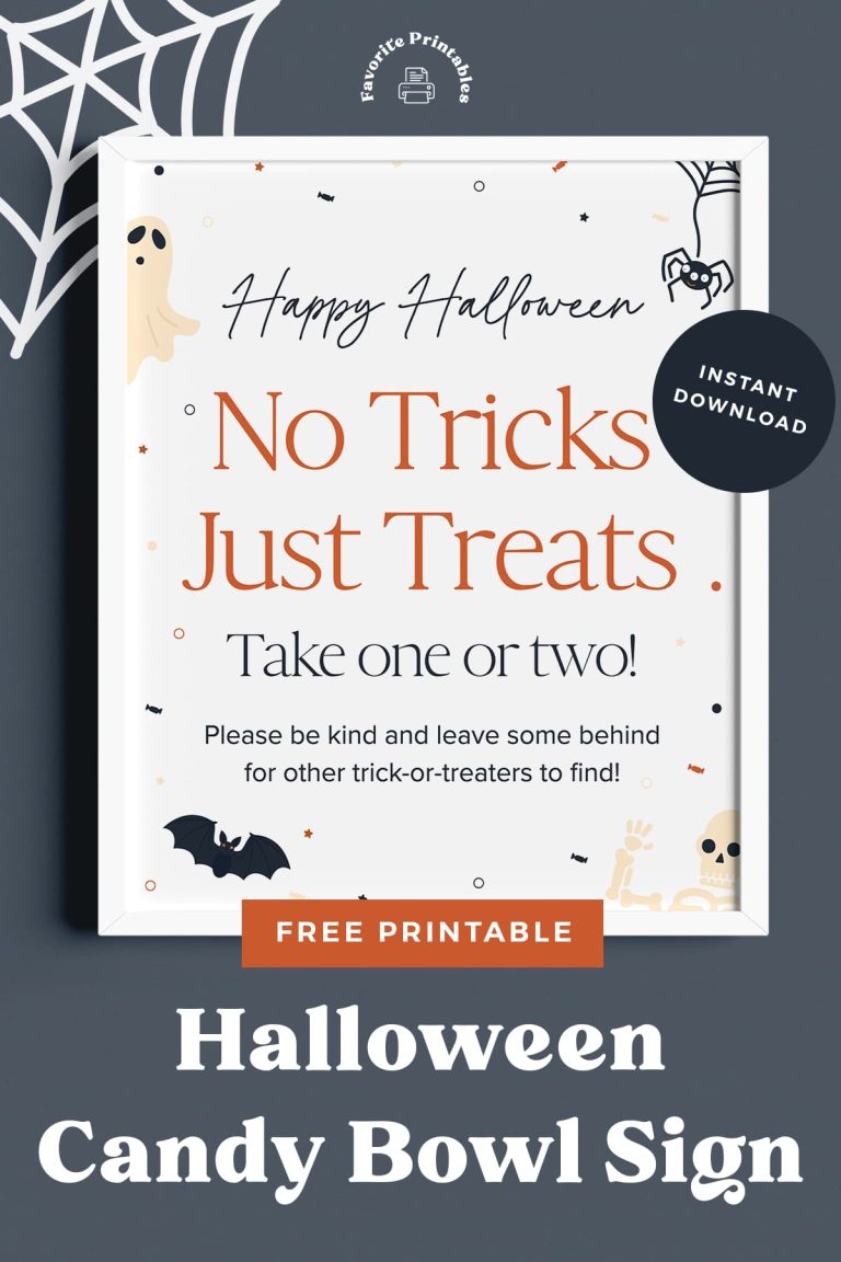 Free Printable Halloween Candy Bowl Sign Favorite Printables