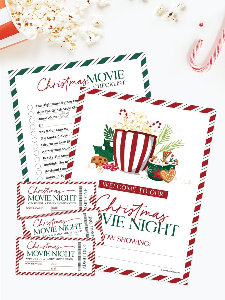 Christmas Movie Night Checklist and Tickets!
