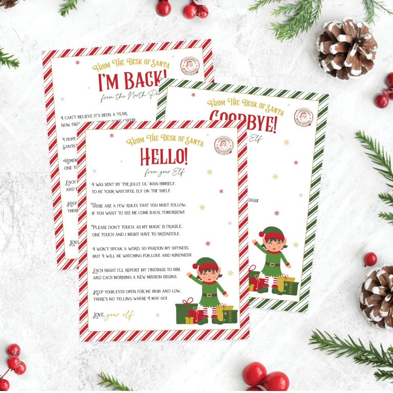 Elf on the Shelf Arrival and Goodbye letters, FREE printable set ...