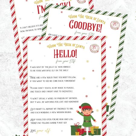 Free printable Elf On The Shelf letters.