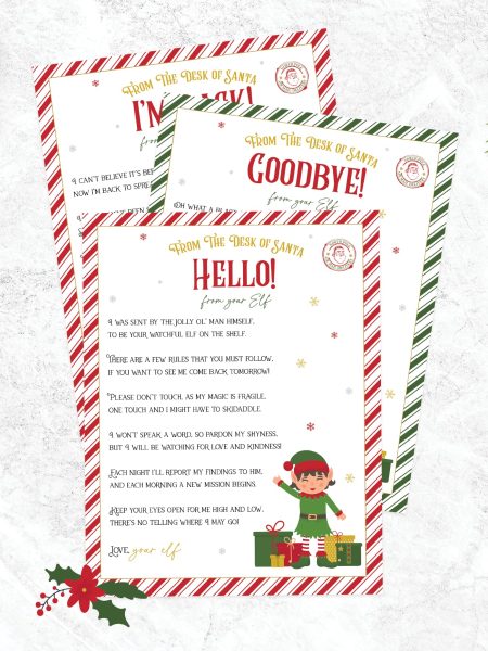 Free printable Elf On The Shelf letters.