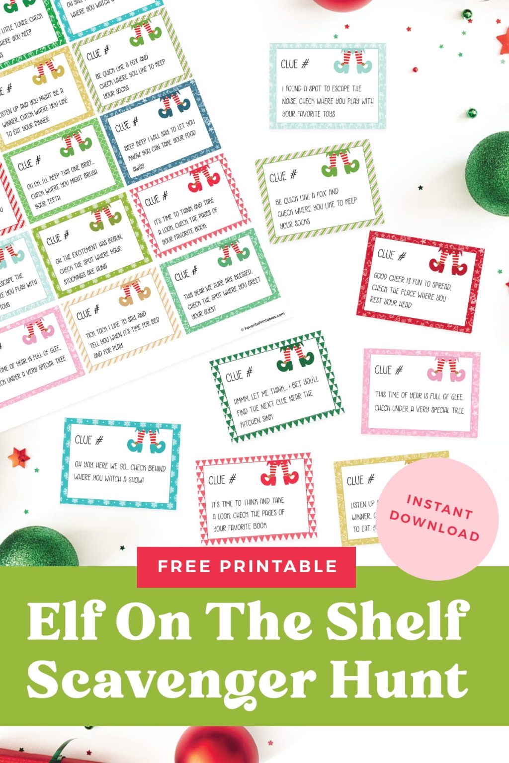 Elf On the Shelf scavenger hunt, FREE printable game! - Favorite Printables