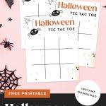 Free printable Halloween Tic Tac Toe pin.