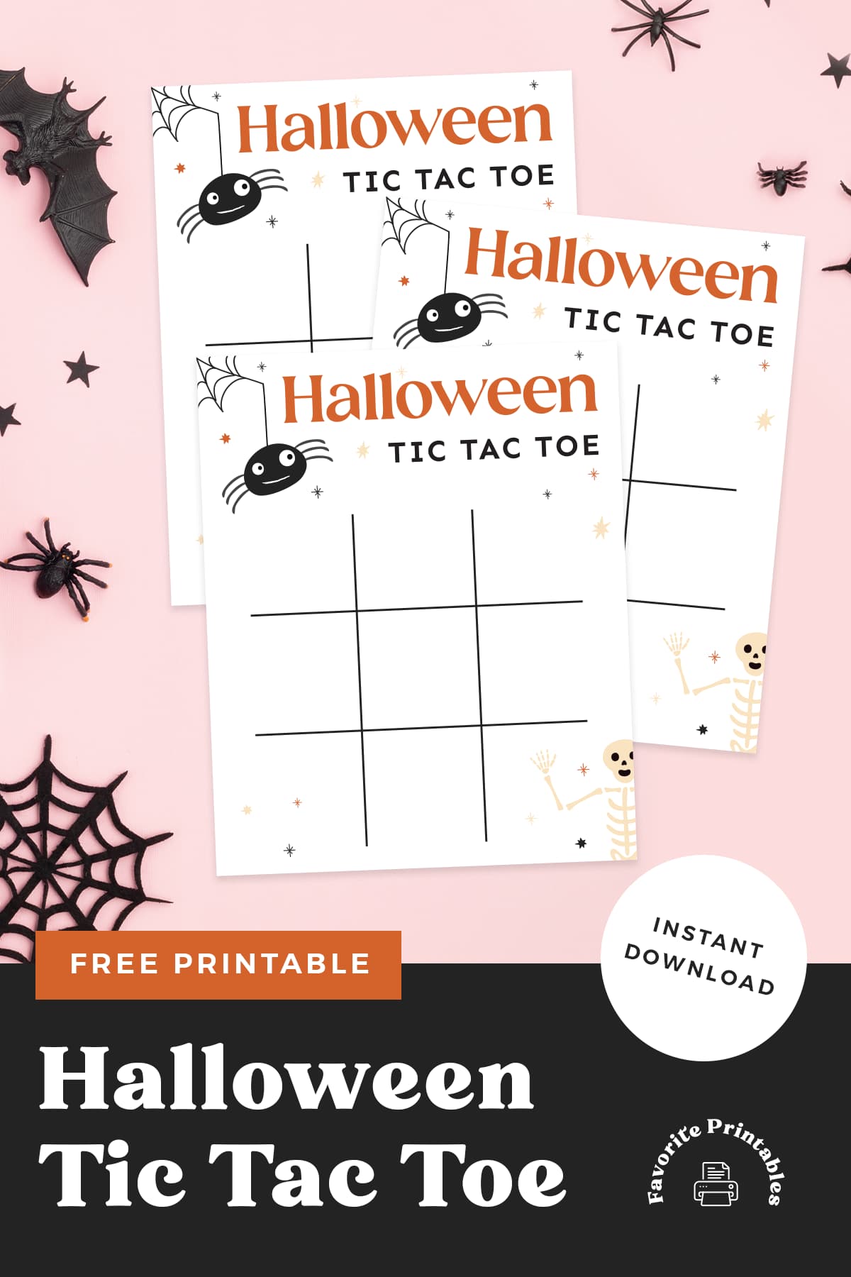 Halloween Tic Tac Toe Template for Letters, Numbers, Sight Words