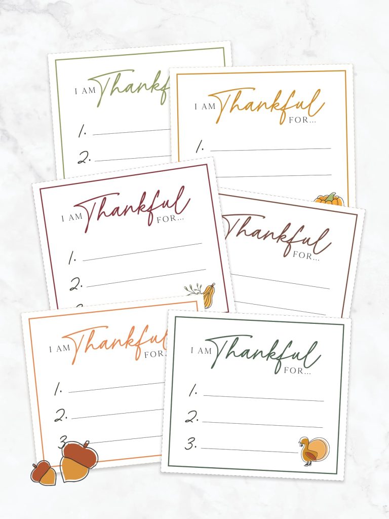 I Am Thankful For Cards for Thanksgiving