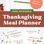 Thanksgiving Meal Planner free printable pin.