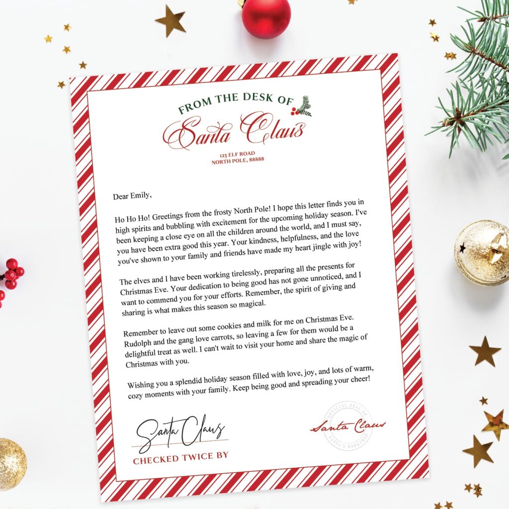 Free Printable Letter From Santa Template - Favorite Printables