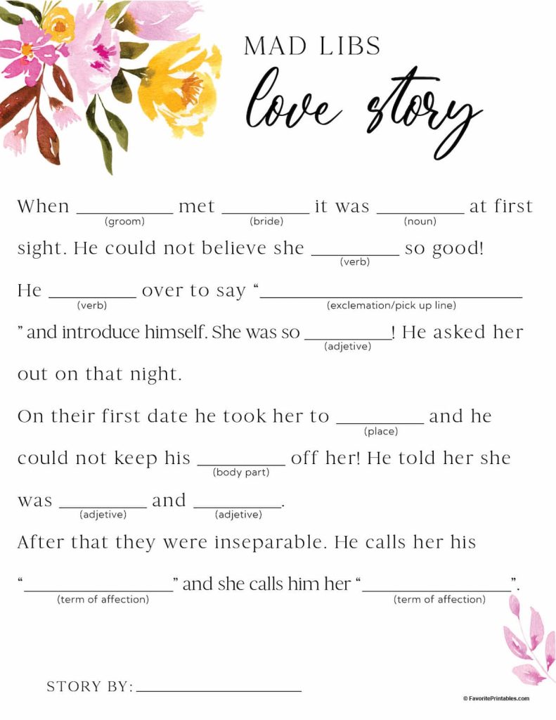 Free Printable Bridal Shower Games - Favorite Printables