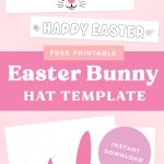 Printable Easter Bunny hat template pin.