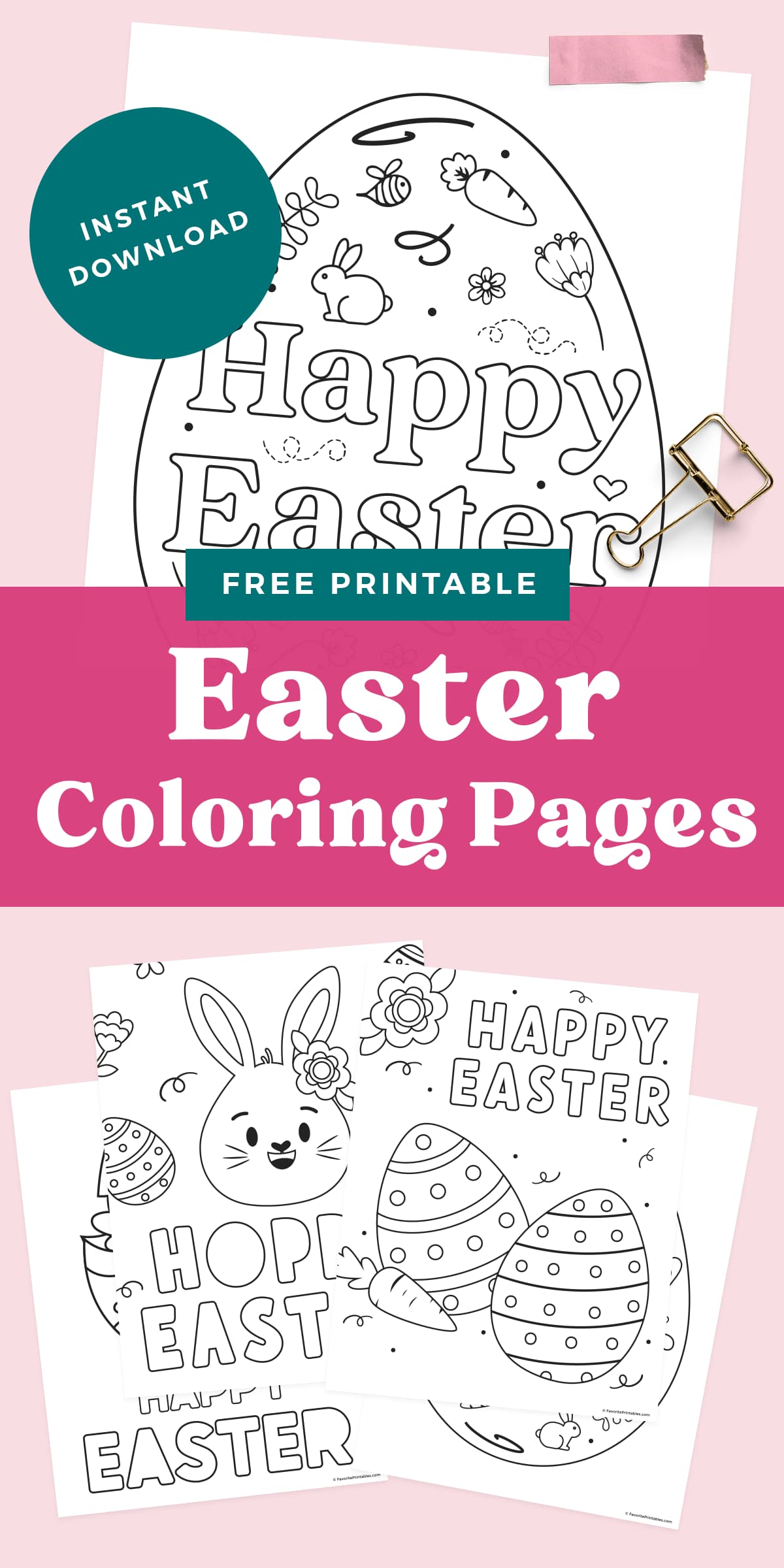 Free printable Easter coloring sheets pin.