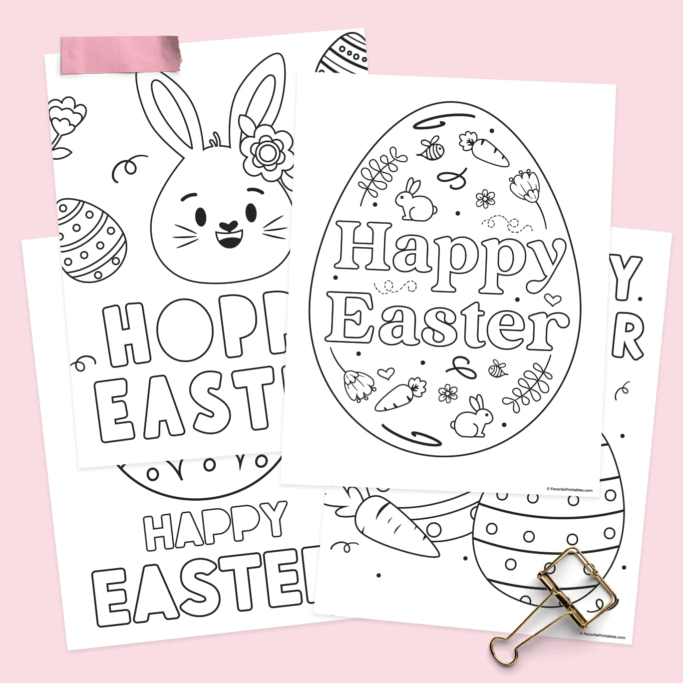 Free printable Easter coloring sheets.