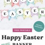 Free printable Happy Easter Banner pin.