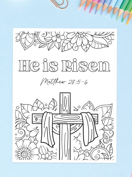 He Is Risen coloring page.