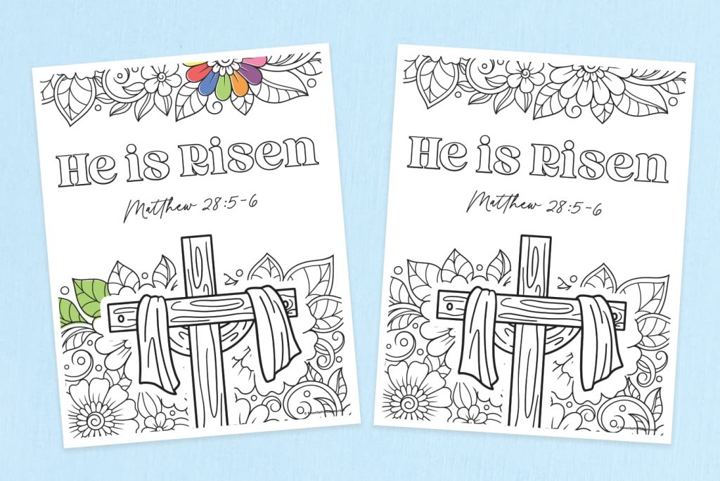 He Is Risen Coloring Page Printable - Favorite Printables