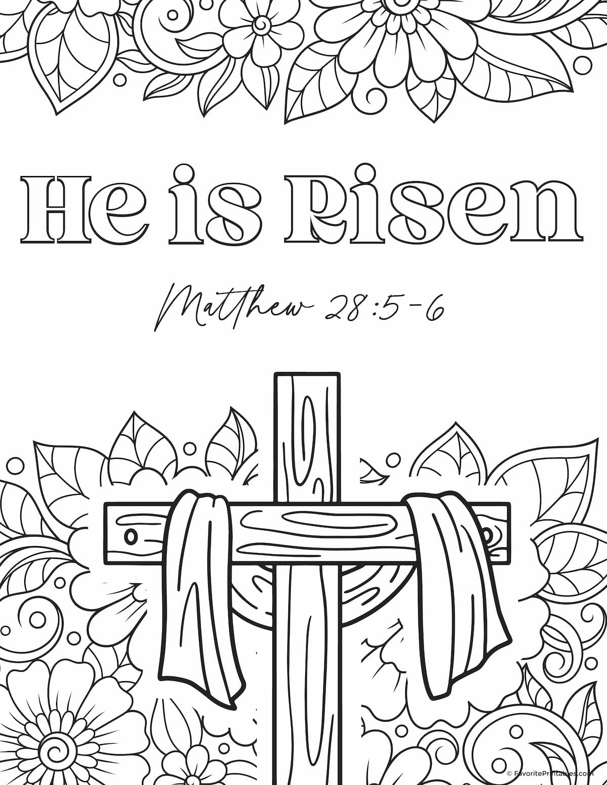 He Is Risen coloring page.